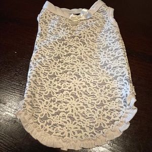 Boots & Barkley Ivory Lace Pattern Dog Tank Sz Med